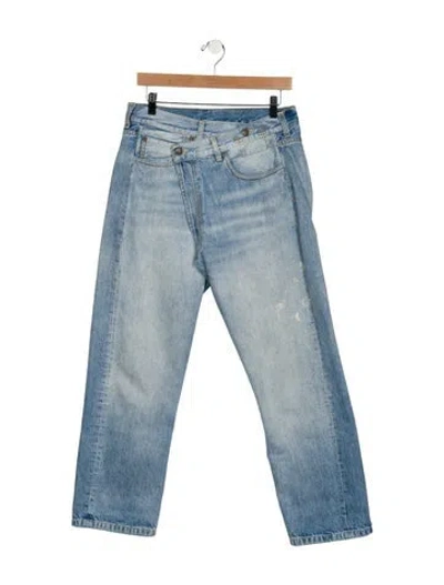Pre-owned R13 High-rise Straight Leg Jeans In Blue