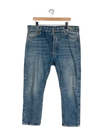 Pre-owned R13 High-rise Straight Leg Jeans In Blue