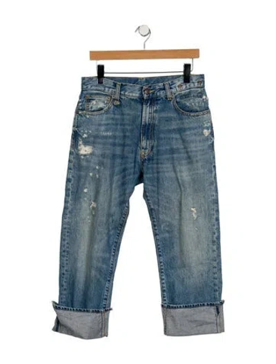 Pre-owned R13 High-rise Straight Leg Jeans In Blue