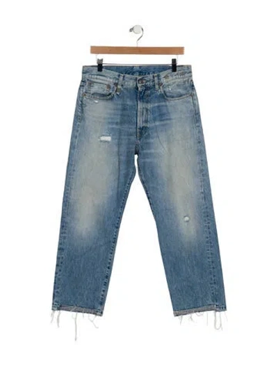 Pre-owned R13 High-rise Straight Leg Jeans In Blue