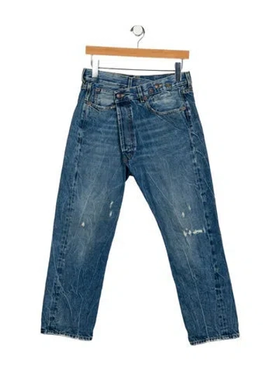 Pre-owned R13 High-rise Straight Leg Jeans In Blue