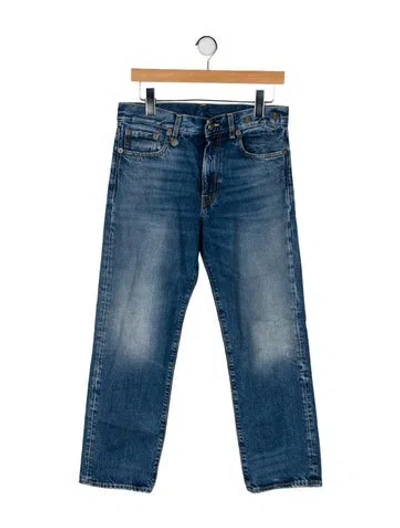 Pre-owned R13 High-rise Straight Leg Jeans In Blue