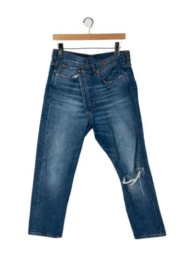 Pre-owned R13 High-rise Straight Leg Jeans In Blue
