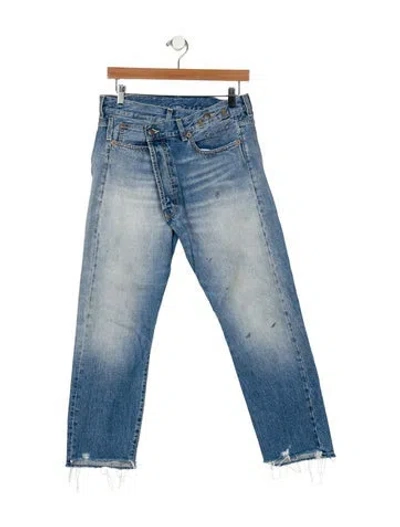 Pre-owned R13 High-rise Straight Leg Jeans In Blue