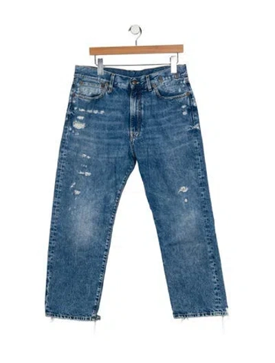 Pre-owned R13 High-rise Straight Leg Jeans In Blue