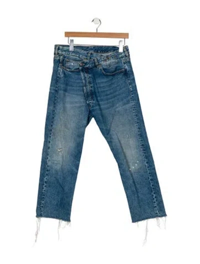 Pre-owned R13 High-rise Straight Leg Jeans In Blue