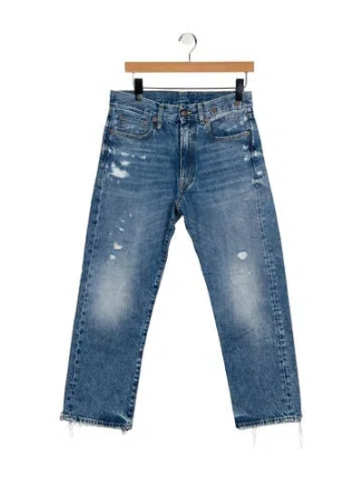 Pre-owned R13 High-rise Straight Leg Jeans In Blue
