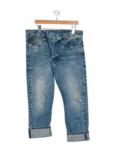 Pre-owned R13 High-rise Straight Leg Jeans In Blue