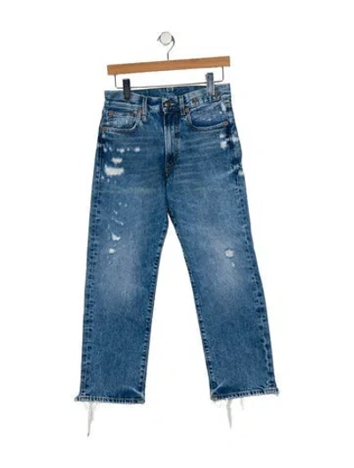 Pre-owned R13 High-rise Straight Leg Jeans In Blue