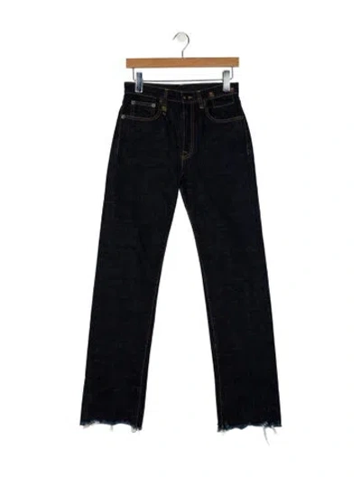 Pre-owned R13 High-rise Straight Leg Jeans In Blue