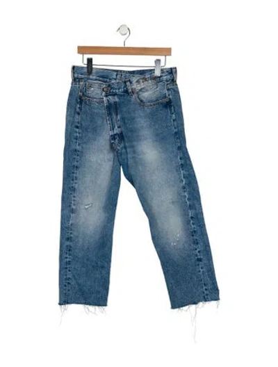 Pre-owned R13 High-rise Straight Leg Jeans In Blue