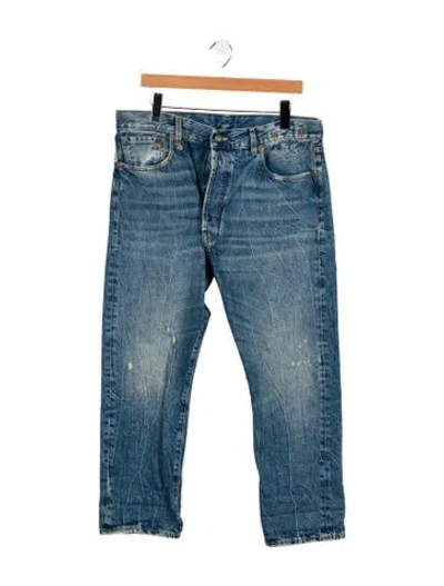 Pre-owned R13 High-rise Straight Leg Jeans In Blue