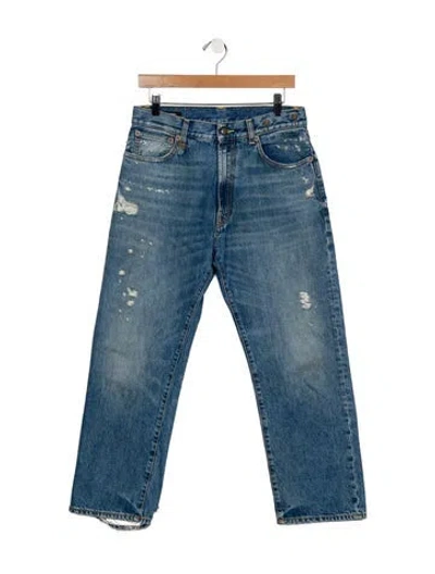 Pre-owned R13 High-rise Straight Leg Jeans In Blue