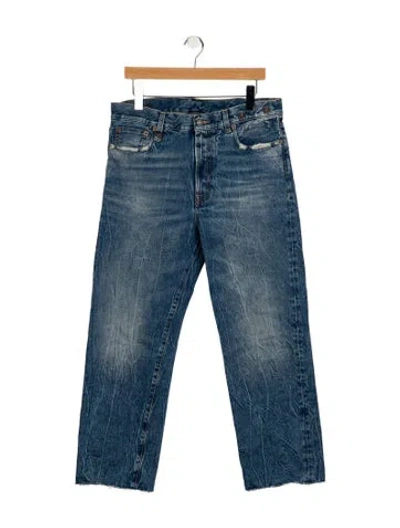 Pre-owned R13 High-rise Straight Leg Jeans In Blue