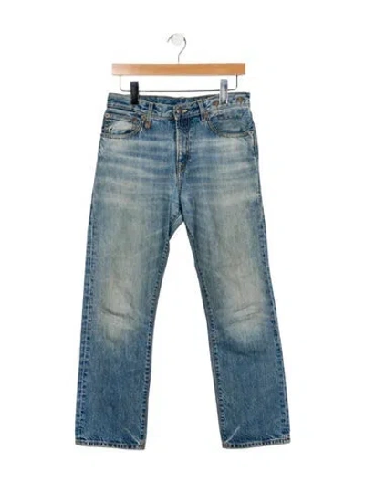 Pre-owned R13 High-rise Straight Leg Jeans In Blue