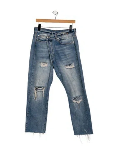 Pre-owned R13 High-rise Straight Leg Jeans In Blue
