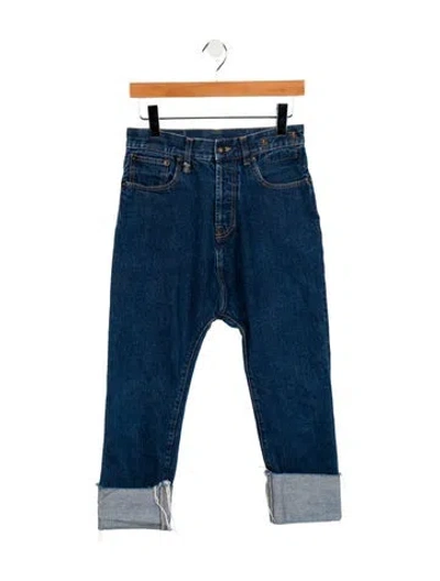 Pre-owned R13 High-rise Straight Leg Jeans In Blue