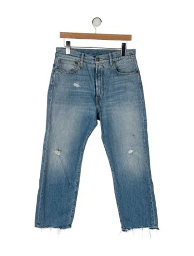 Pre-owned R13 High-rise Straight Leg Jeans In Blue