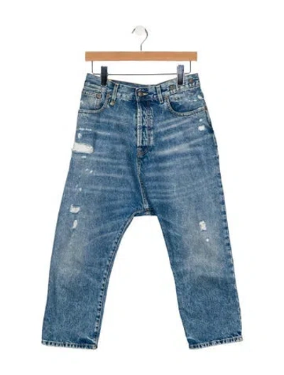 Pre-owned R13 High-rise Straight Leg Jeans In Blue