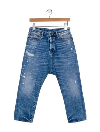 Pre-owned R13 High-rise Straight Leg Jeans In Blue