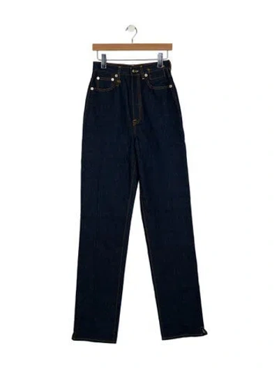 Pre-owned R13 High-rise Straight Leg Jeans In Blue