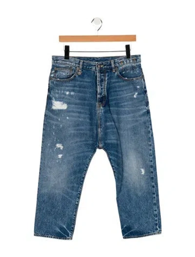 Pre-owned R13 High-rise Straight Leg Jeans In Blue