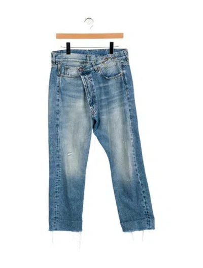 Pre-owned R13 High-rise Straight Leg Jeans In Blue