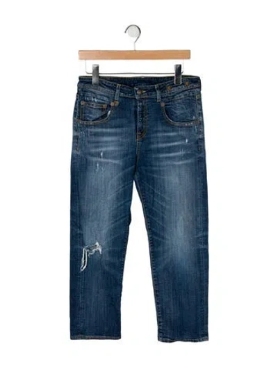 Pre-owned R13 High-rise Straight Leg Jeans In Blue