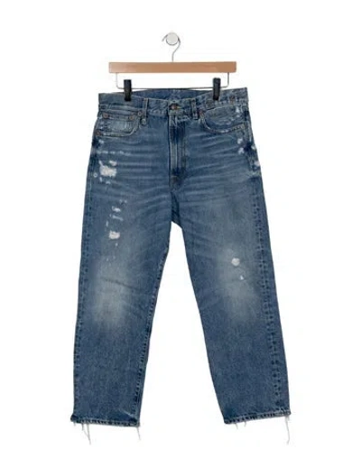 Pre-owned R13 High-rise Straight Leg Jeans In Blue