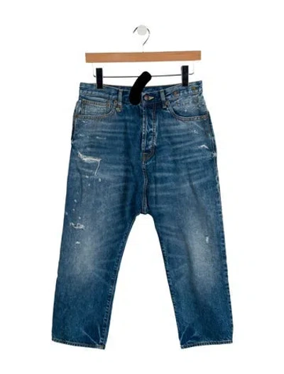Pre-owned R13 High-rise Straight Leg Jeans In Blue