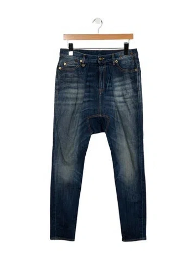 Pre-owned R13 High-rise Straight Leg Jeans In Blue