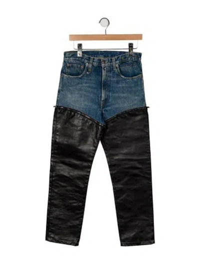 Pre-owned R13 High-rise Straight Leg Jeans In Blue