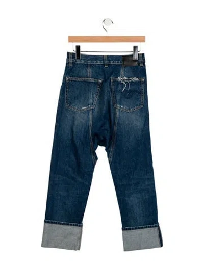 Pre-owned R13 High-rise Straight Leg Jeans In Blue