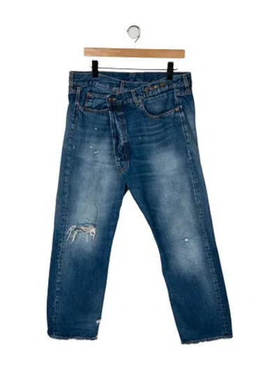 Pre-owned R13 High-rise Straight Leg Jeans In Blue