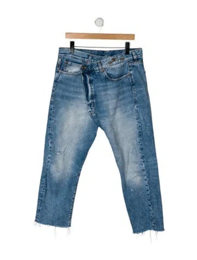 Pre-owned R13 High-rise Straight Leg Jeans In Blue