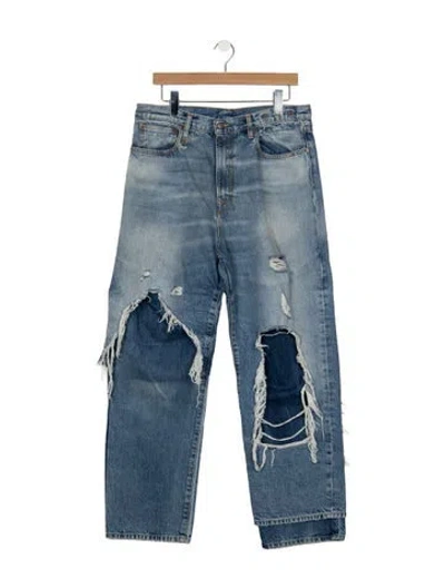 Pre-owned R13 High-rise Straight Leg Jeans In Blue