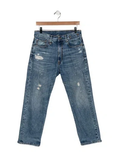 Pre-owned R13 High-rise Straight Leg Jeans In Blue