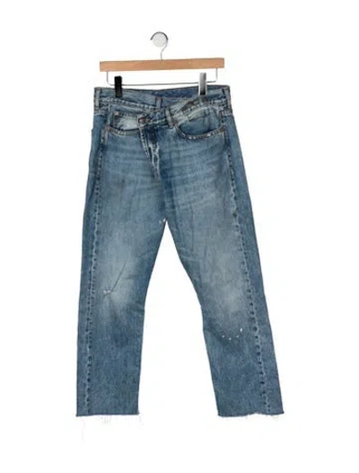 Pre-owned R13 High-rise Straight Leg Jeans In Blue
