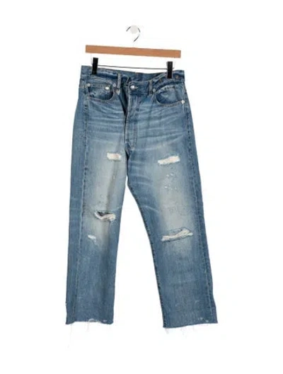 Pre-owned R13 High-rise Straight Leg Jeans In Blue