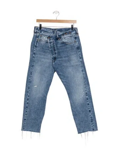 Pre-owned R13 High-rise Straight Leg Jeans In Blue