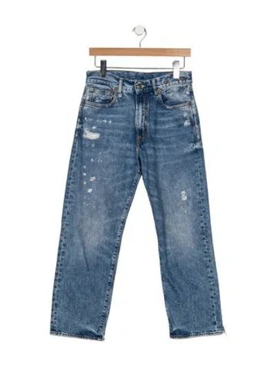 Pre-owned R13 High-rise Straight Leg Jeans In Blue