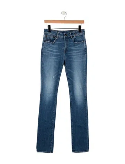 Pre-owned R13 High-rise Straight Leg Jeans In Blue