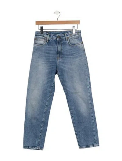 Pre-owned R13 High-rise Straight Leg Jeans In Blue