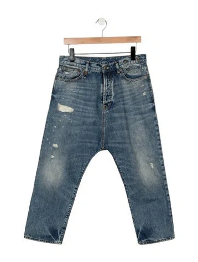 Pre-owned R13 High-rise Straight Leg Jeans In Blue