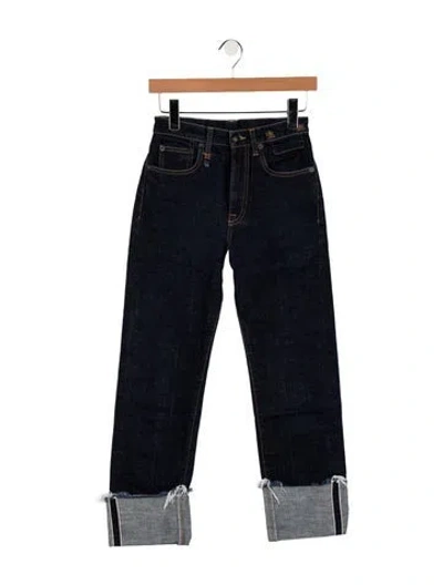 Pre-owned R13 High-rise Straight Leg Jeans In Blue