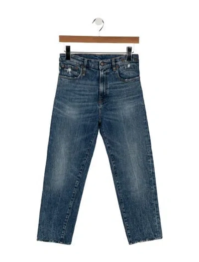 Pre-owned R13 High-rise Straight Leg Jeans In Blue