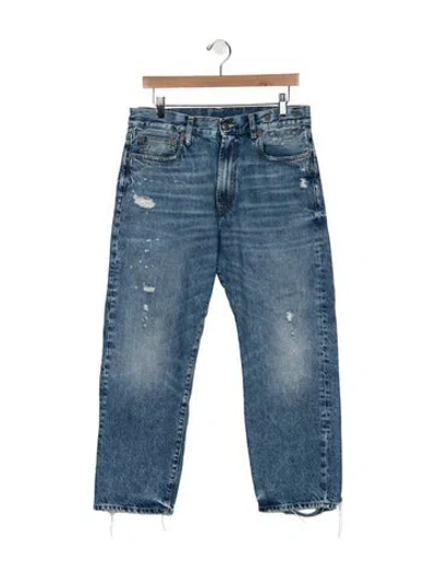 Pre-owned R13 High-rise Straight Leg Jeans In Blue