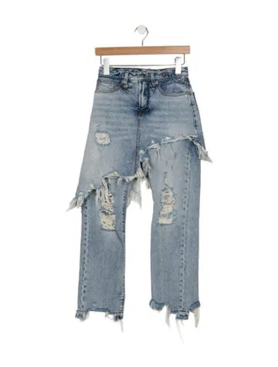 Pre-owned R13 High-rise Straight Leg Jeans In Blue