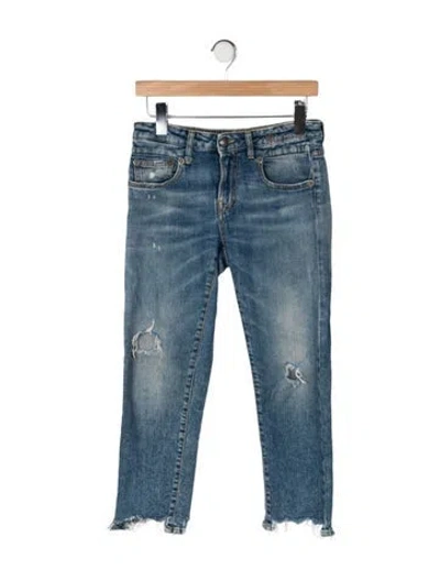 Pre-owned R13 High-rise Straight Leg Jeans In Blue