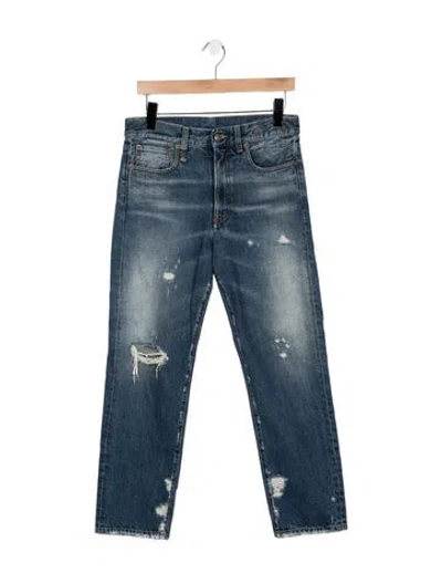 Pre-owned R13 High-rise Straight Leg Jeans In Blue